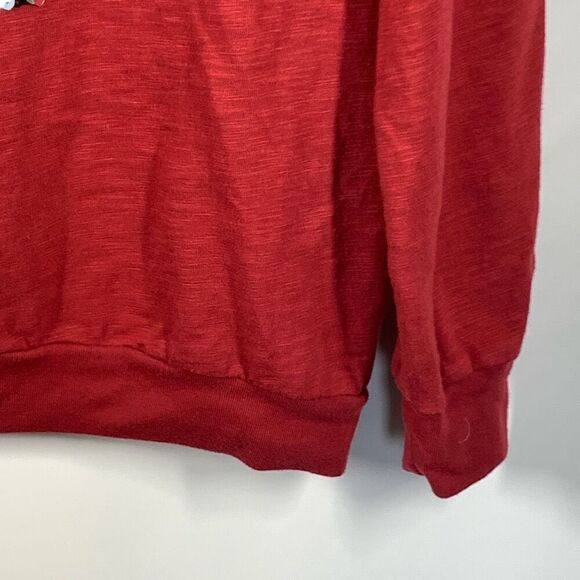 Disney Women's Pullover Mickey Mouse Sequins Long Sleeve T-Shirt Red Size XL - Picture 4 of 9